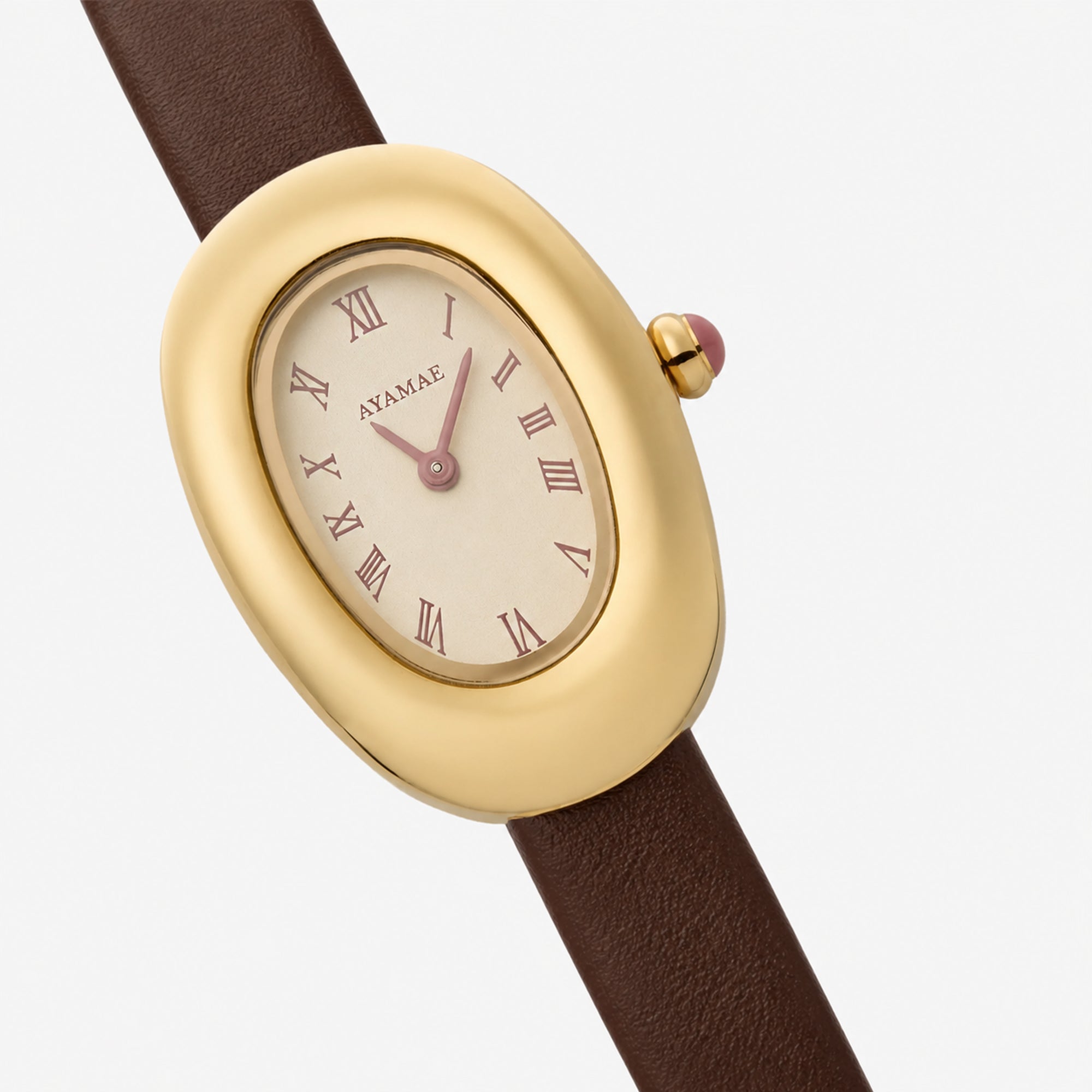 Doa Oval Leather Watch  AYAMAE Amsterdam